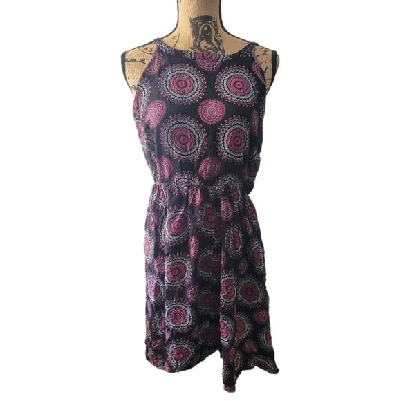 4X Torrid black, pink, and blue medallion print high low sleeveless sundress - Picture 3 of 6